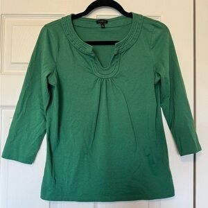Talbots Green Soft Stretch Cotton Pull-over Top size M
